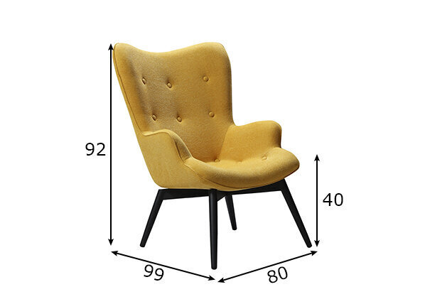 Atzveltnes krēsls, dzeltens цена и информация | Atpūtas krēsli | 220.lv