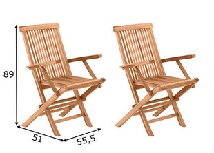 Dārza krēslu komplekts, 2 gab., tīkkoks цена и информация | Садовые стулья, кресла, пуфы | 220.lv