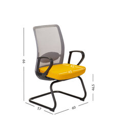 Apmeklētāju krēsls ANGGUN 60x57xH99cm, dzeltens / pelēks cena un informācija | Biroja krēsli | 220.lv