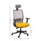 Darba krēsls Anggun, dzeltens / pelēks cena un informācija | Biroja krēsli | 220.lv