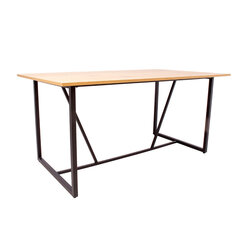 Обеденный стол Amasterdam, 160x90xH75 см, дуб/черный цена и информация | Кухонные и обеденные столы | 220.lv