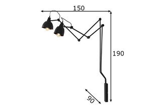 Aldex sienas lampa Aida cena un informācija | Sienas lampas | 220.lv