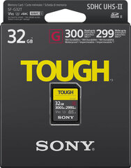 Sony atmiņas karte SDHC 32GB Tough C10 UHS-II U3 V90 cena un informācija | Atmiņas kartes fotokamerām | 220.lv