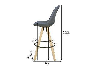Bāra krēslu komplekts Lima, 2 gab., antracīts цена и информация | Стулья для кухни и столовой | 220.lv