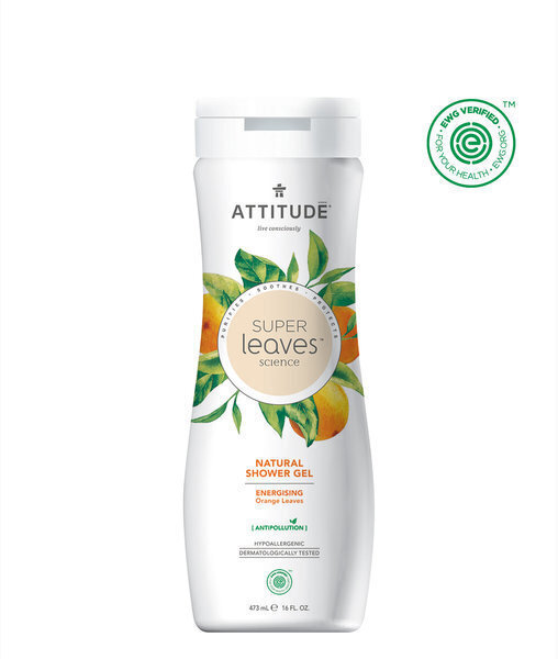 Attitude Super Leaves Energizing Shower Gel Orange Leaves - Uzmundrinoša un tonižejoša dušas želeja, 473 ml cena un informācija | Dušas želejas, eļļas | 220.lv