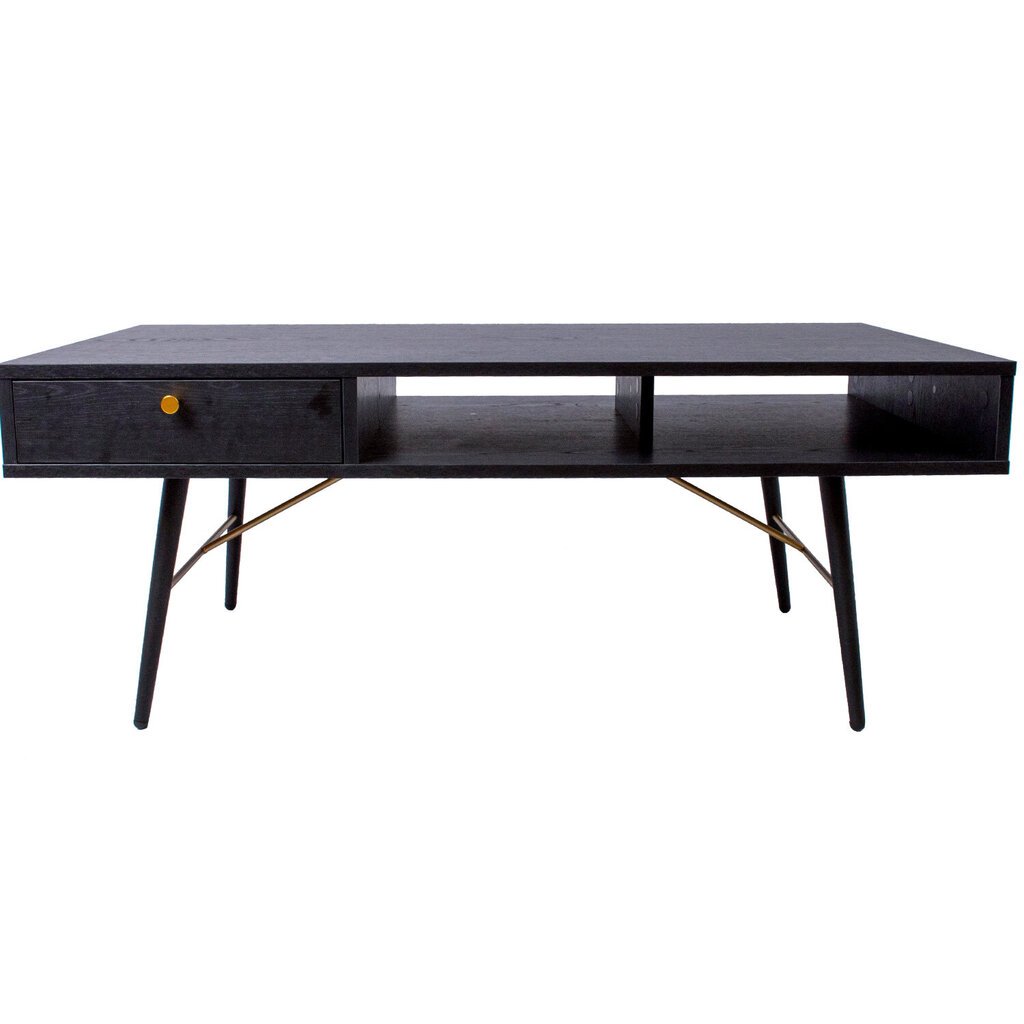 Kafijas galdiņš LUXEMBOURG 115x60xH45cm, melns / varš cena un informācija | Žurnālgaldiņi | 220.lv