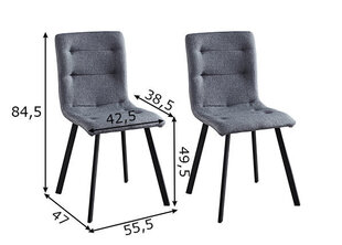Набор обеденных стульев, 2 шт., светло-серый цена и информация | Стулья для кухни и столовой | 220.lv