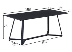 Обеденный стол 90x180, серый цена и информация | Кухонные и обеденные столы | 220.lv