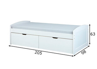 Кровать Эйнар 90x200, белая цена и информация | Кровати | 220.lv