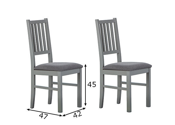 Ēdamistabas krēslu komplekts Luzerna, 2 gab., gaiši pelēks cena un informācija | Virtuves un ēdamistabas krēsli | 220.lv