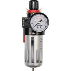 Ūdens filtrs - separators ar manometru, 0,93mPa, 1/2 , YATO цена и информация | Фильтры для воды, чистящие устройства | 220.lv