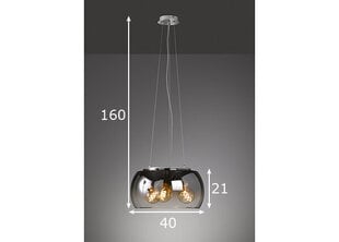 Griestu lampa Brad, niķeļa/dūmakaina toņa, 3x 40 W 891092974 цена и информация | Люстры | 220.lv