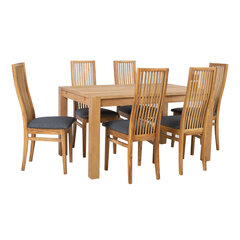 Обеденный комплект Chicago New с 6 стульями, коричневый/синий цена и информация | Комплекты мебели для столовой | 220.lv