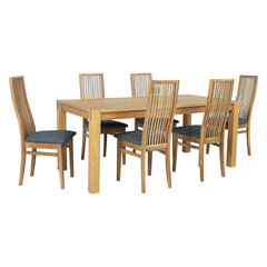 Обеденный комплект Chicago New с 6 стульями, коричневый/синий цена и информация | Комплекты мебели для столовой | 220.lv