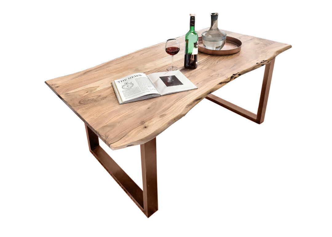 Ēdamistabas galds Tische, 220 x 100 cm, brūnas kājas cena un informācija | Virtuves galdi, ēdamgaldi | 220.lv