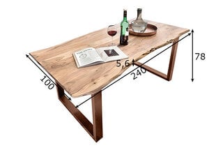 Ēdamistabas galds Tische, 240 x 100 cm, brūnas kājas cena un informācija | Virtuves galdi, ēdamgaldi | 220.lv