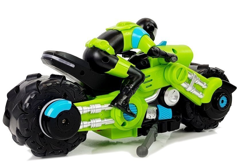 Attālināti vadāms motocikls 1:10, zaļš cena un informācija | Rotaļlietas zēniem | 220.lv