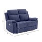 Dīvāns MILO 2-vietīgs 155x96xH103cm, ar elektrisko mehānismu, zils cena un informācija | Atpūtas krēsli | 220.lv