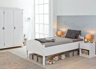 Кровать Karlo 90x200см, белая цена и информация | Кровати | 220.lv