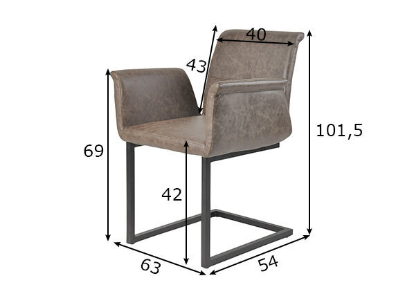 Krēsls, brūns/melns cena un informācija | Virtuves un ēdamistabas krēsli | 220.lv