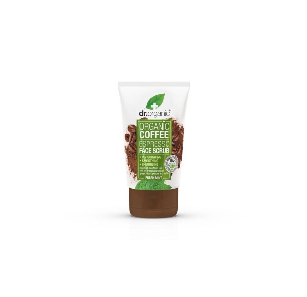 Kafijas sejas skrubis Dr. Organic Coffee Mint Face Scrub125 ml cena un informācija | Sejas ādas kopšana | 220.lv