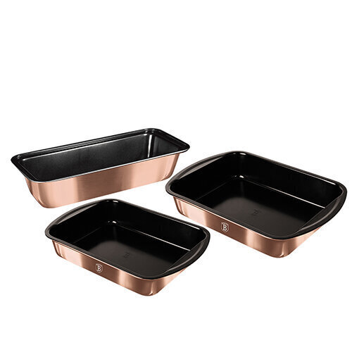 Berlinger Haus cepšanas formu komplekts Metallic Line Rose Gold Edition, 3 gab. cena un informācija | Cepamais papīrs, trauki, formas | 220.lv