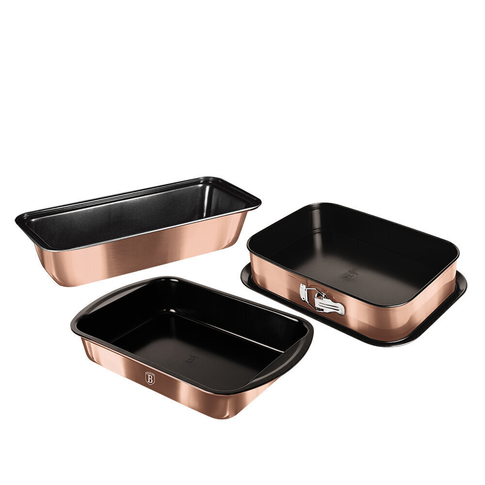 Berlinger Haus cepšanas formu komplekts Metallic Line Rose Gold Edition, 3 gab. cena un informācija | Cepamais papīrs, trauki, formas | 220.lv