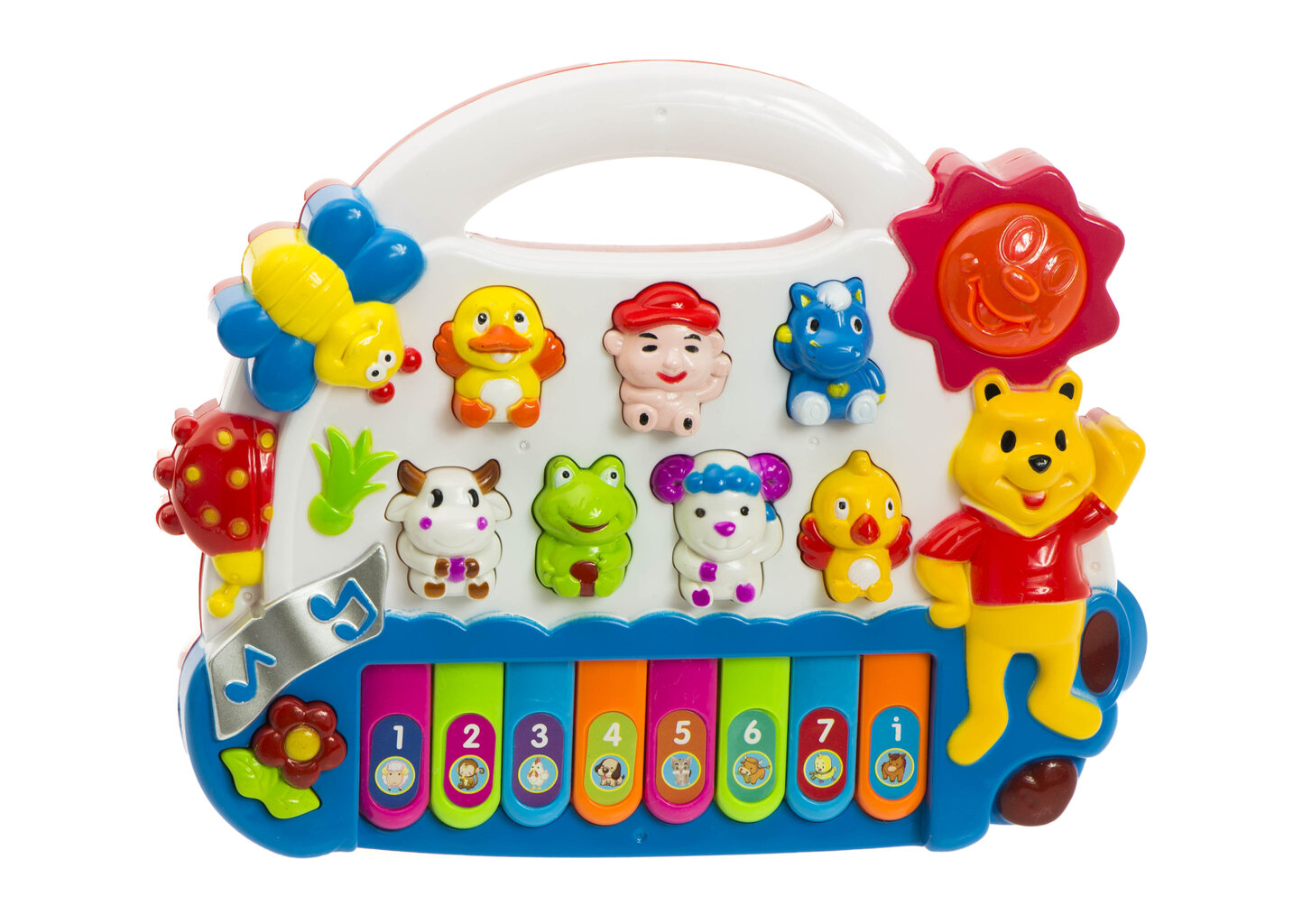 Bērnu klavieres ar dzīvnieku skaņām, baltas cena un informācija | Rotaļlietas zīdaiņiem | 220.lv