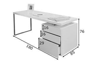Письменный стол, белый цена и информация | Компьютерные, письменные столы | 220.lv