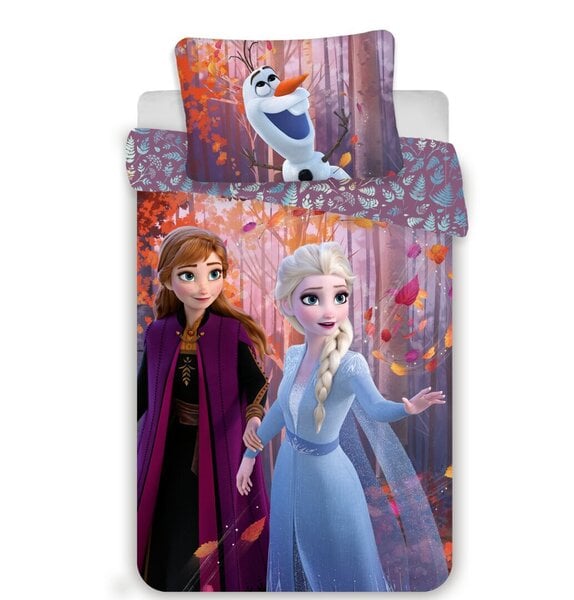 Gultas veļas komplekts Frozen II Sisters Purple 140 x 200 cm + spilvendrāna 70 x 90 cm cena un informācija | Bērnu gultas veļa | 220.lv