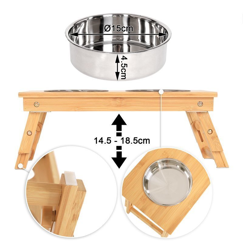 Mājdzīvnieku barības šķīvis ar bļodiņām цена и информация | Bļodas, kastes pārtikas | 220.lv
