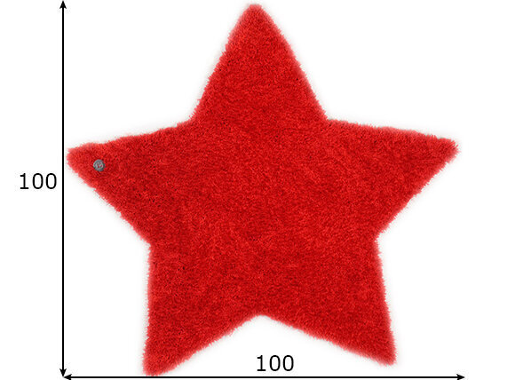 Garbārkšu paklājs Soft Uni Star 100x100cm, sarkanā krāsā cena un informācija | Paklāji | 220.lv