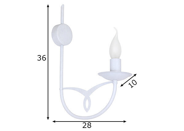 Sienas lampa Cyfra, balta, 40 W cena un informācija | Sienas lampas | 220.lv