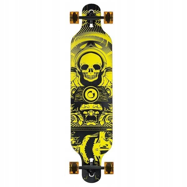 Skrituļdēlis Nils Extreme Longboard Skull, dzeltens cena un informācija | Skrituļdēļi | 220.lv