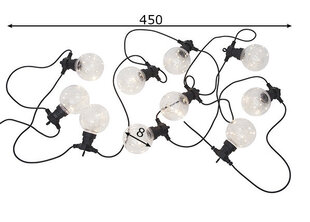 Viegla ķēde Big Circus 4,5m, 10LED caurspīdīga, iekštelpās / ārā, barošanas avots, IP44 cena un informācija | LED lentes | 220.lv