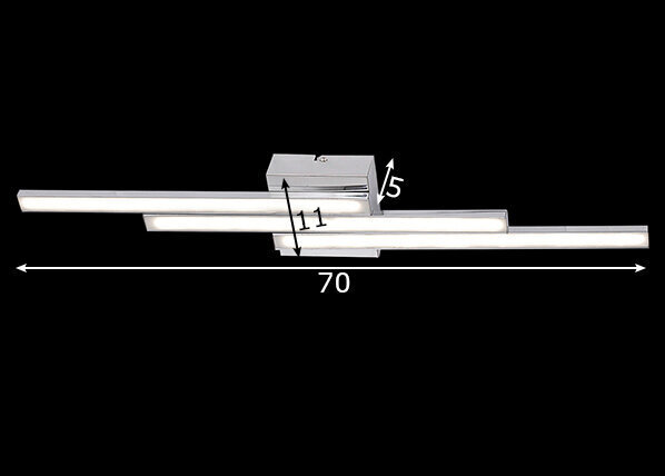 Griestu lampa Mikado LED, alumīnija/hroma toņa, 3x 5 W/1400 lm cena un informācija | Griestu lampas | 220.lv