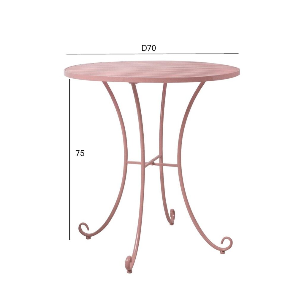 Galds ROSY D70xH75cm, kalts dzelzs, rozā cena un informācija | Virtuves galdi, ēdamgaldi | 220.lv