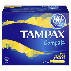 Tamponi TAMPAX Compak Regular, 16 gab. cena un informācija | Tamponi, higiēniskās paketes, ieliktnīši | 220.lv