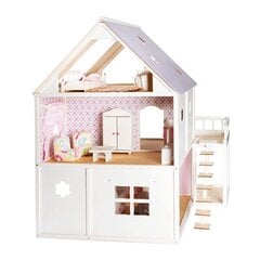 Деревянный кукольный домик, фиолетовый цена и информация | Игрушки для девочек | 220.lv