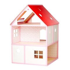 Koka rotaļlieta leļļu māja sarkana цена и информация | Игрушки для девочек | 220.lv