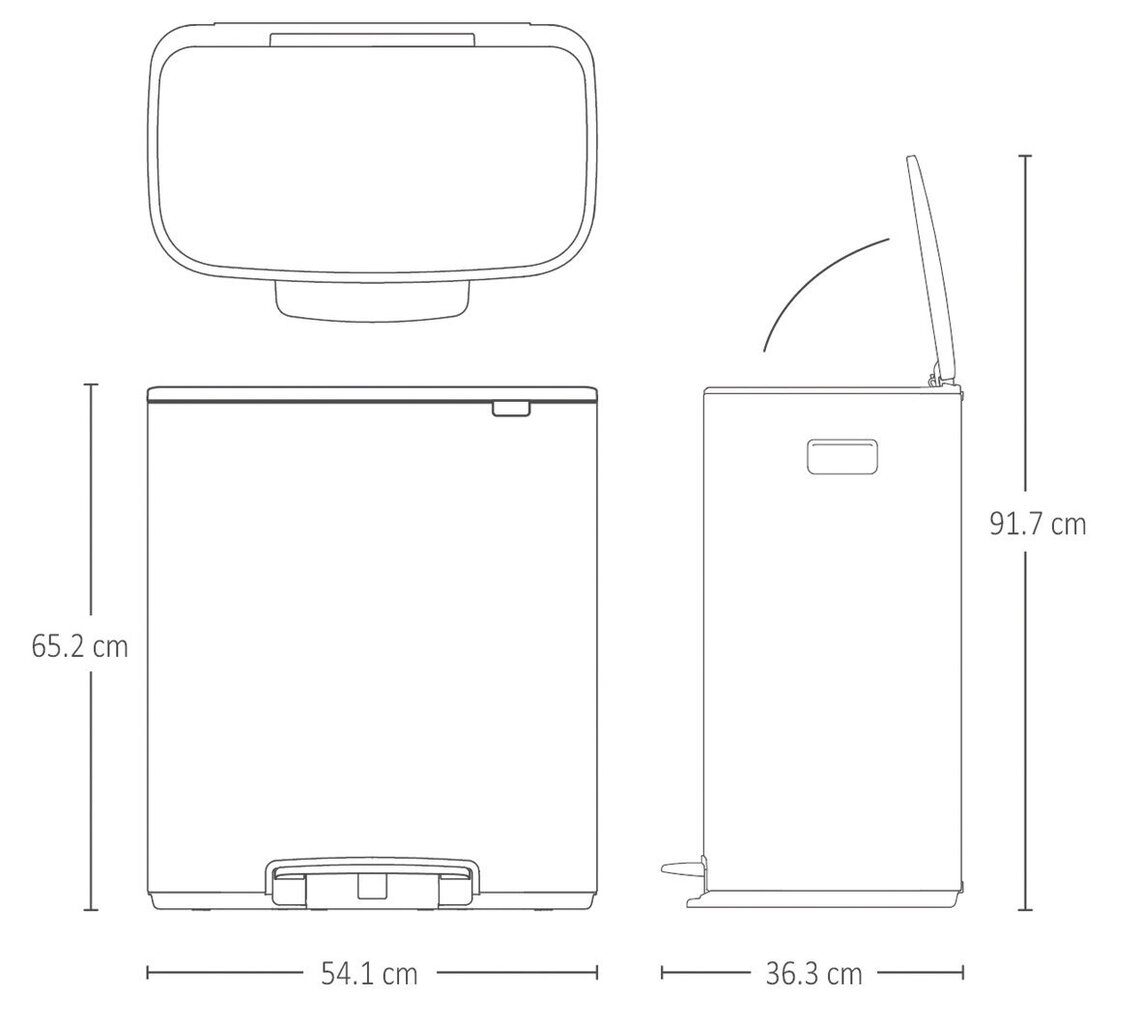 Atkritumu tvertne ar pedāli Bo 2x30L White цена и информация | Miskastes | 220.lv