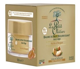 Le Petit Olivier Argan Oil Nourishing Night Balm nakts krēms 50 ml цена и информация | Кремы для лица | 220.lv