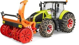 Bruder Claas Axion трактор со снегоочистителем и цепями против скольжения цена и информация | Игрушки для мальчиков | 220.lv