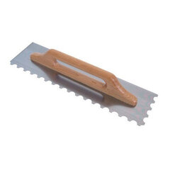 Зубчатый шпатель с округлыми зубьями и деревянной рукоятью, 9 мм, 48 х 13 см цена и информация | Механические инструменты | 220.lv