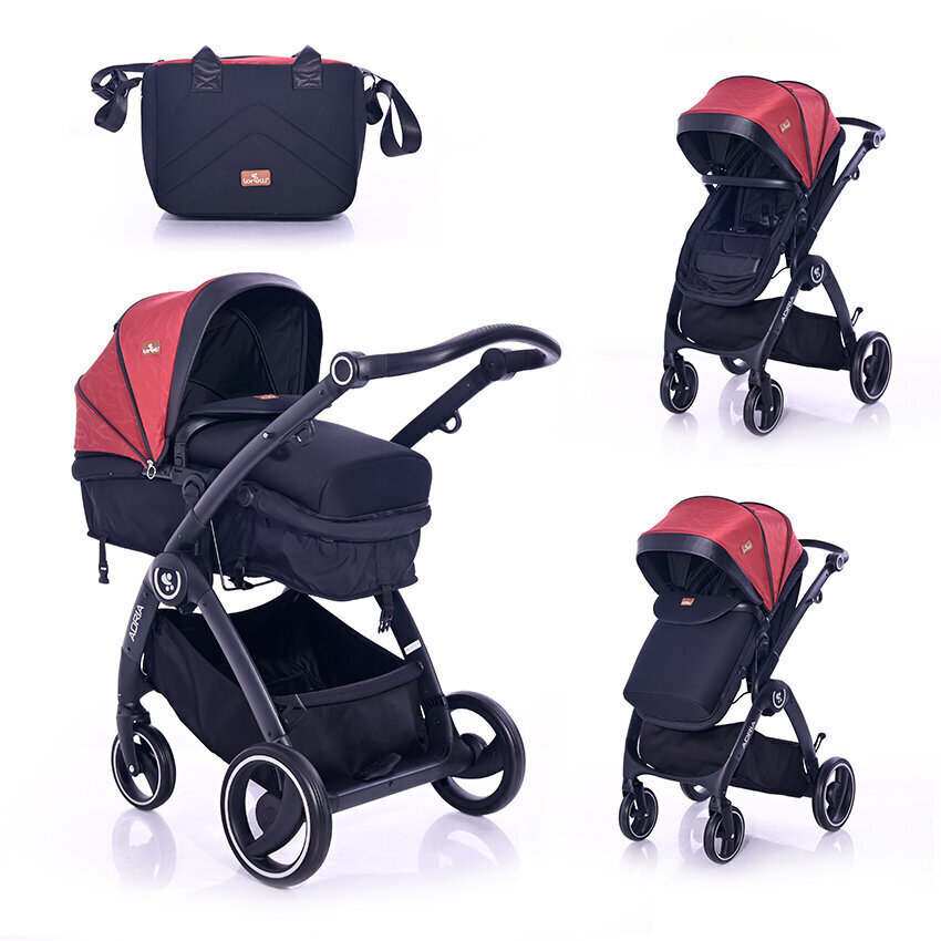 Universālie rati 2in1 Lorelli Adria, Black&Red cena un informācija | Bērnu rati | 220.lv