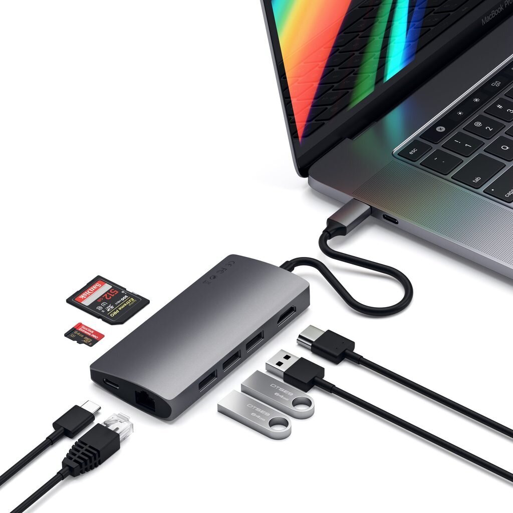 Adapteris USB-C Multi-Port 4K Gigabit Ethernet, Satechi цена и информация | Adapteri un USB centrmezgli | 220.lv