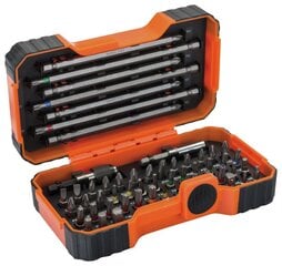 Uzgaļu komplekts 1/4 54 gab. PH,PH2G,PZ,SL,Hex,TORX,TORX TR,R 25mm 45gab, 125mm 4gab, 150mm 3gab цена и информация | Механические инструменты | 220.lv