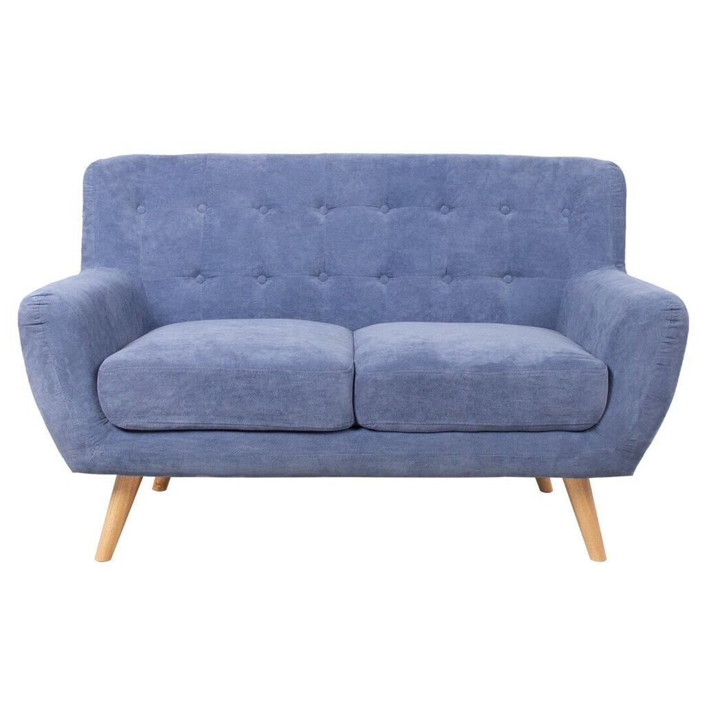 Dīvāns RIHANNA 2-vietīgs 140x84xH87cm, zils audums цена и информация | Dīvāni | 220.lv