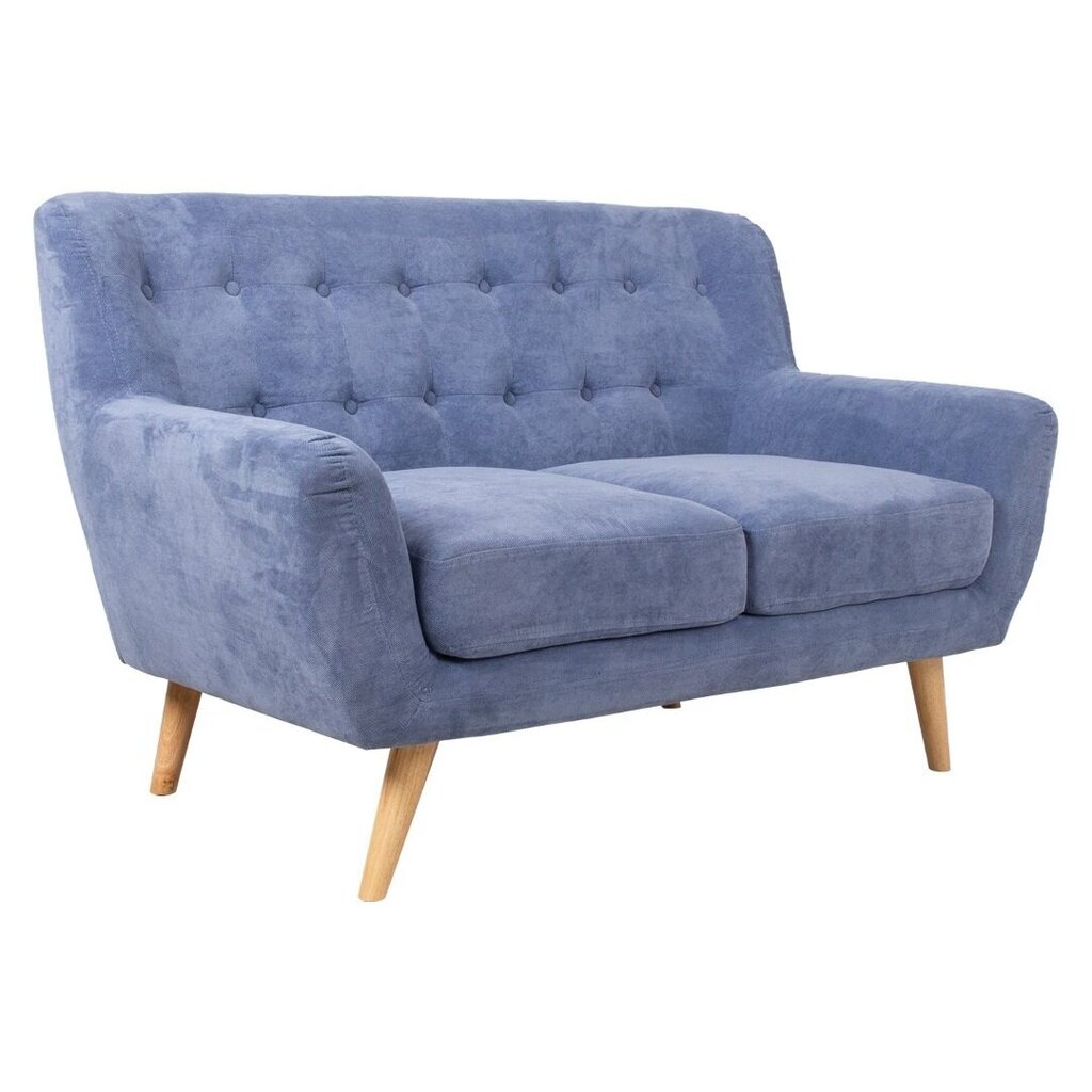 Dīvāns RIHANNA 2-vietīgs 140x84xH87cm, zils audums цена и информация | Dīvāni | 220.lv