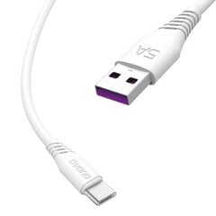 USB / USB C tipa ātrās uzlādes datu kabelis 5A 1m, L2T, balts cena un informācija | Savienotājkabeļi | 220.lv